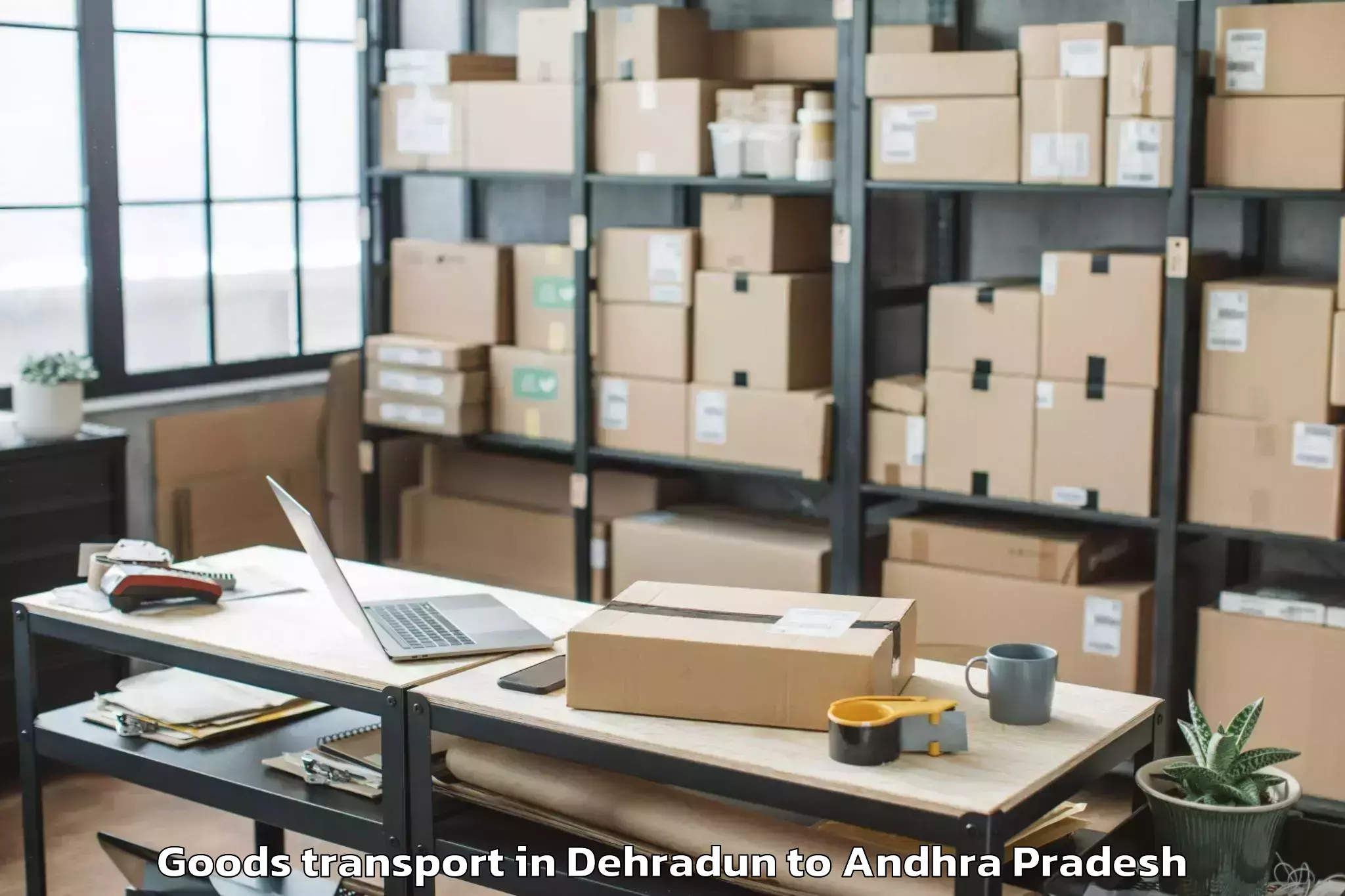 Book Dehradun to Kruthivennu Goods Transport